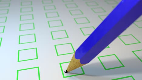 Pencil-ticking-boxes-survey-vote-exam-loop-4K
